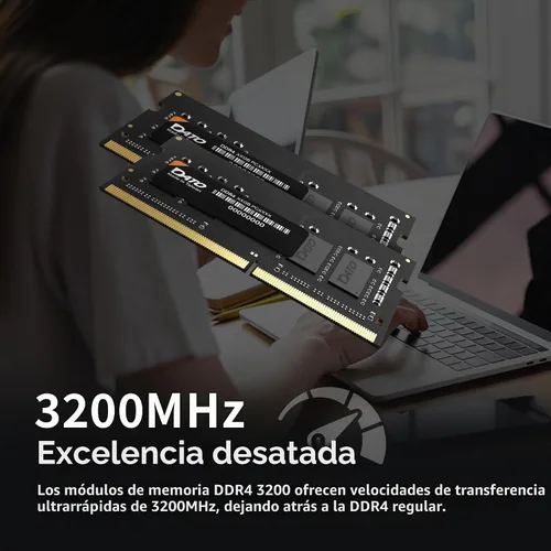 Vista 3 de DATO 8 GB RAM DDR4 3200 MHz PC4-25600 CL22 SODIMM 1.2 V 260 pines no ECC SODIMM Módulo de memoria para portátil Notebook