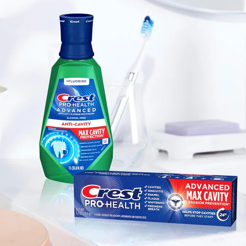 Vista 6 de Crest Pro-Health Advanced - Enjuague bucal con máxima protección contra caries, menta suave, 2 x 1 litro