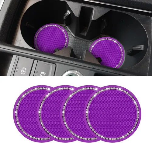 Vista 11 de Posavasos para el automóvil, alfombrilla antideslizante y a prueba de golpes incorporada, inserto de portavasos universal de silicona, portavasos