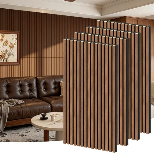 Vista 8 de RITOLLO Paneles de madera para pared de 4.92 x 7.68 pulgadas, paneles acústicos para decoración de pared interior, panel de pared de listones