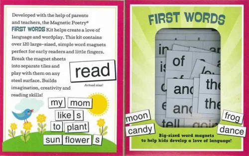 Vista 2 de Juego para niños de palabras para la nevera, poemas y cartas la nevera, fabricado en Estados Unidos de Magnetic Poetry