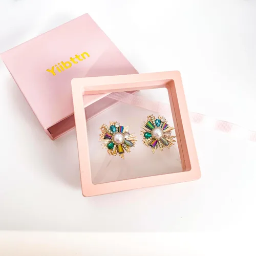 Vista 5 de Aretes de flores plateadas medievales vintage para mujer, hipoalergénicos