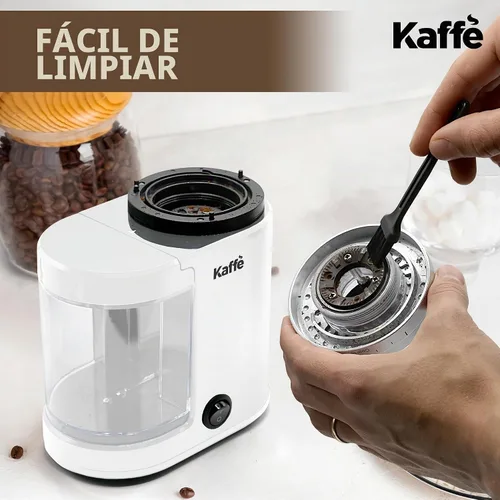 Vista 5 de Kaffe - Molinillo eléctrico para rebabas de café, 5.5 onzas, color blanco