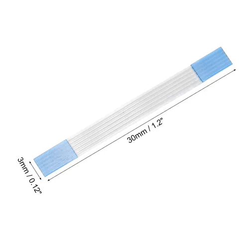 Vista 2 de uxcell Cable plano flexible, 5 pines de 0.020 in de paso de 1.181 in, FPC FFC, cable de cinta flexible para TV LCD, audio para automóvil