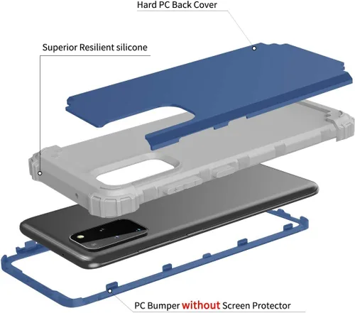 Vista 3 de Funda de teléfono para Samsung Galaxy S20 Plus Glaxay S20+ 5G, cubierta dura, a prueba de golpes, de silicona suave, híbrida, resistente, accesorios