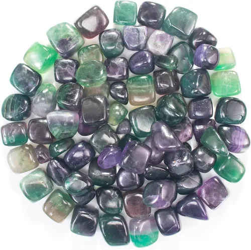 Vista 8 de Juego de 13 piedras y cristales de fluorita múltiple de 800 quilates, para chakras, reiki, piedras pulidas, piedras preciosas y cristales