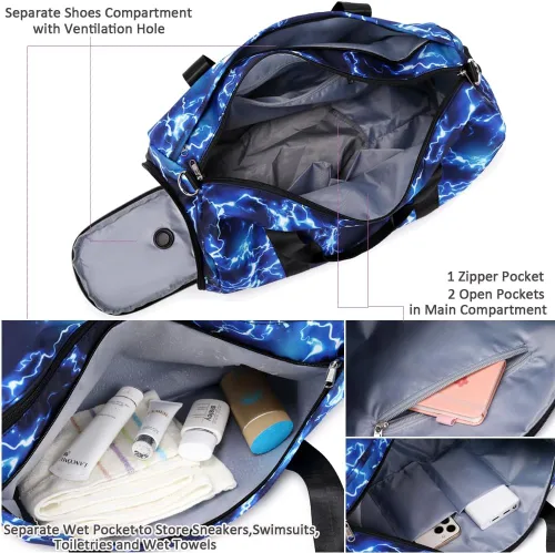 Vista 5 de Bolsa de baile para niñas, bolsa deportiva para niñas, niños, bolsa de gimnasio para niños, bolsa de ballet para niños, bolsa de noche