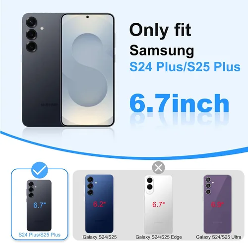 Vista 4 de Jshru para Samsung Galaxy S25 Plus / S24 Plus con [2 PIEZAS] protectores de pantalla HD, compatible con MagSafe