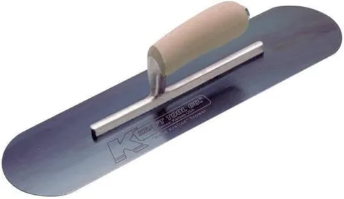Vista 2 de Kraft Tool CF280B - Paleta de acero azul para piscina con mango de madera de camello, 16 x 5 pulgadas, multicolor