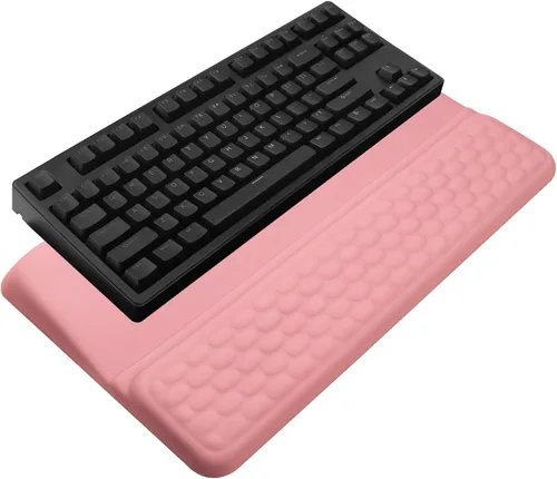 Vista 20 de Soporte para teclado de computadora con reposamuñecas, soporte ergonómico inclinado para teclado - Elevador de teclado con almohadilla para muñeca