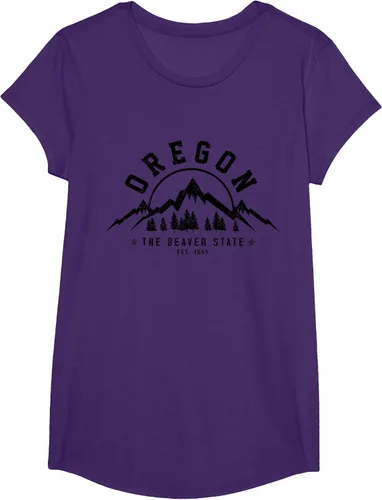 Vista 9 de Oregon The Beaver State Est. 1859 Vintage Mountains - Camiseta de regalo, gris, S
