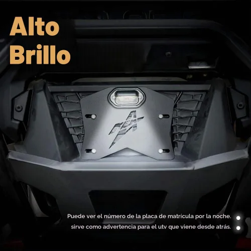 Vista 8 de KEMIMOTO - Soporte de placa de matrícula UTV con luz, kit universal de aluminio para placa de matrícula UTV compatible con Can-Am Maverick X3