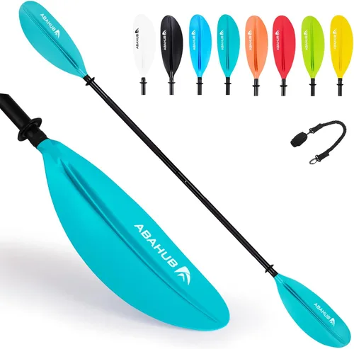 Vista 7 de Abahub Remo de kayak de 90.5 pulgadas para canotaje, canoa con correa de remo gratis, eje de aleación de aluminio, cuchillas de plástico Estampado