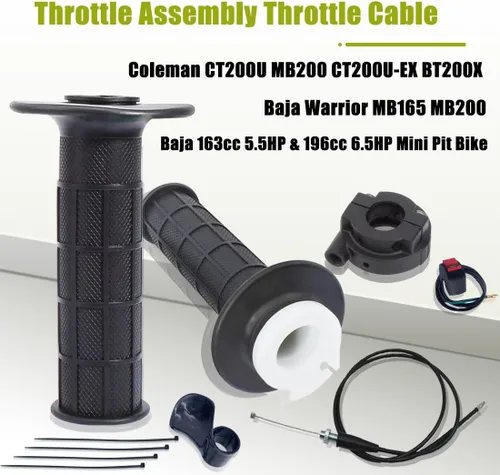 Vista 2 de 0.866 in Mini Bike Twist Throttle Cable Handle Grip Assy para Coleman CT200U CT200U-EX BT200X Predator 212cc Baja DB30 Warrior MB200 Massimo Motovox