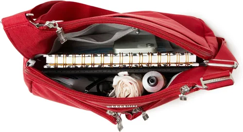 Vista 9 de Baggallini Crossbody Travel Bag 11x8.5 Lightweight Water-resistant Nylon Handbag Manzana