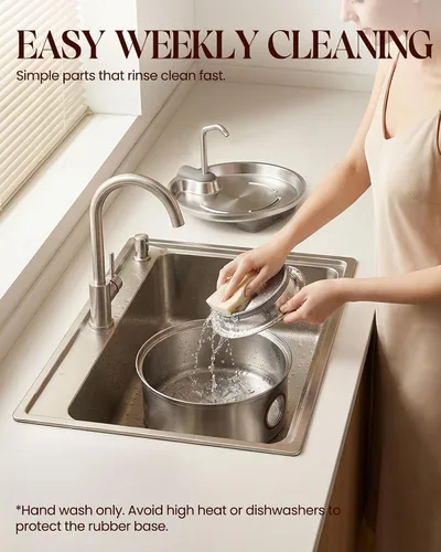 Vista 8 de Fuente de agua para gatos de acero inoxidable, fuente ultra silenciosa para gatos de 108 onzas / 3.2 L para beber con cuenco de agua extraíble