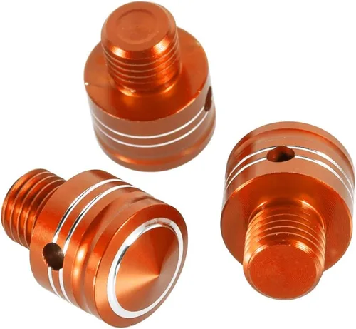 Vista 8 de Tornillos para espejo de motocicleta M10x1.25 de aluminio, 3 piezas en 1, juego universal para scooter, Street Bike Motocross, Cafe Racer (negro)