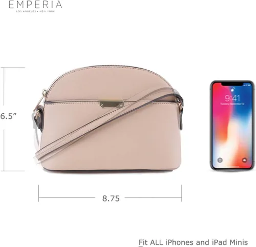 Vista 2 de Emperia AvaEva - Bolso cruzado de piel sintética para mujer, bolsas para hombros, bolso Saffiano miniatura estilo domo