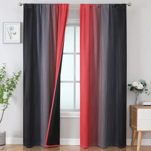 Vista 26 de Estelar Textiler Cortinas oscurecedoras beige y blanco grisáceo de 45 pulgadas de largo, cortinas graduadas con bloqueo de luz para baño, cortinas