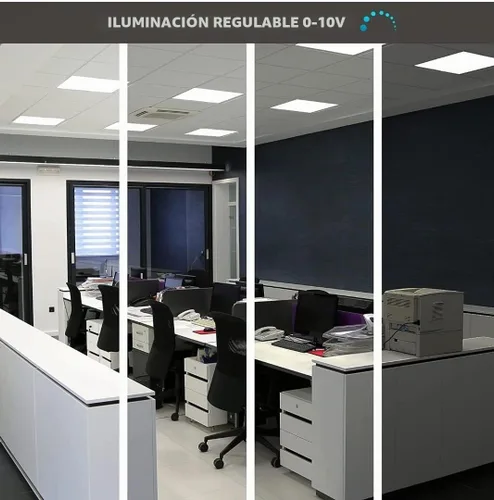 Vista 4 de Paquete de 6 luces LED de panel plano de 2 x 2 para techo caído, 5200 lm seleccionables 20W/25W/30W/35W/40W, temperatura