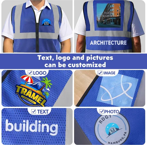 Vista 5 de Chaleco de seguridad personalizado Clase 2 Chaleco reflectante de alta visibilidad