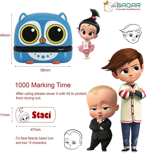 Vista 2 de Sello con nombre para ropa para niños, sellos para niños, etiquetas de ropa para niños, el sello de nombre personalizado, sellos de nombre para ropa