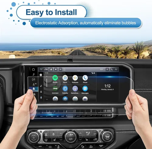 Vista 6 de 2024-2026 Gladiator Protector de pantalla para Jeep Gladiator (Sport/Sport S/Willys/Mojave/Rubicon) Pantalla táctil de 12.3 pulgadas, vidrio