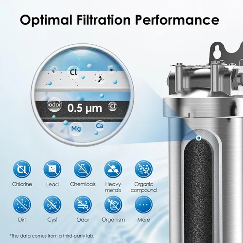 Vista 2 de Waterdrop AS08 - Sistema de filtro de agua para debajo del fregadero, filtro de agua para debajo del fregadero, 5 veces la vida útil, reduce