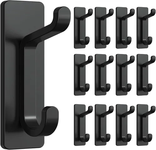 Vista 7 de Ganchos de pared autoadhesivos para colgar: extra fuertes 13 libras, gancho para abrigo, toalla en baños, ducha, cocina, pared, gancho de puerta