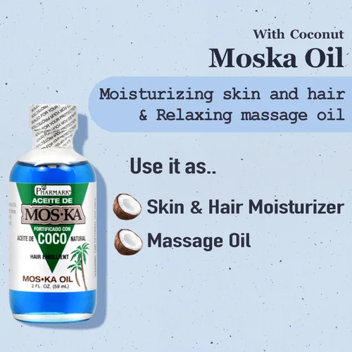 Vista 3 de Aceite De Moska Fortificado Con Aceite De Coco 2 Oz.