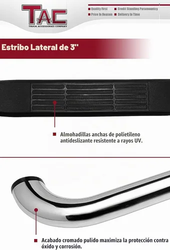 Vista 5 de TAC - Estribos laterales para Chevy Silverado/GMC Sierra 1500 1999-2018 Cabina regular, Silverado/Sierra 2500/3500 1999-2019 cabina regular