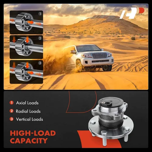 Vista 6 de A-Premium Cojinete de rueda trasera y conjunto de cubo con 5 lengüetas compatible con Mazda 3 2004-2013, 3 Sport 2009-2013, 5 2006-2010/2012-2017