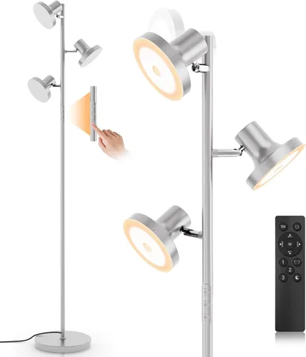 Vista 8 de SIBRILLE Lámpara de pie LED de árbol de 36W, lámpara de pie ajustable moderna con control remoto y táctil, 4 temperaturas de color, 3 lámparas