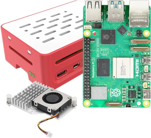 Vista 10 de Kit básico de iRasptek para Raspberry Pi 5 RAM 4GB con carcasa Pi 5 y refrigerador activo