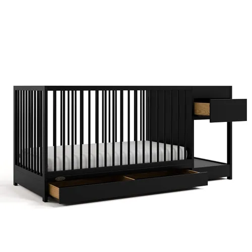 Vista 27 de Graco Teddi - Cuna convertible 5 en 1 con cajón, color negro