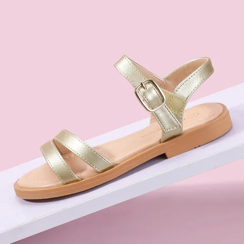 Vista 5 de PANDANINJIA Mona - Sandalias planas para niñas pequeñas y pequeñas para niños, bonitas sandalias de vestir con punta abierta, zapatos de verano