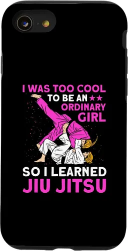 Vista 13 de Funda de Jiu Jitsu brasileño para iPhone 15 demasiado genial para ser una chica ordinaria