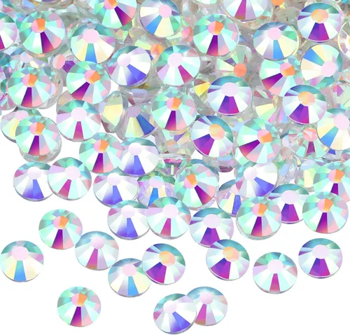 Vista 8 de EBOOT Paquete de 1440 gemas redondas de diamantes de imitación de cristal con parte trasera plana, para arte de uñas y decoración de maquillaje