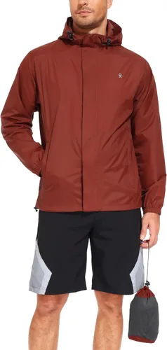 Vista 7 de Little Donkey Andy Chaqueta impermeable con capucha para hombre Castaño Rojizo