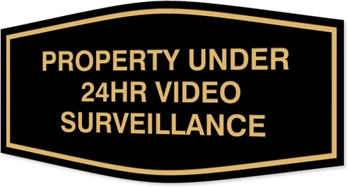 Vista 9 de Fancy Property - Señal de videovigilancia (cámara) de menos de 24 horas (negro) - Pequeño (paquete de 1)