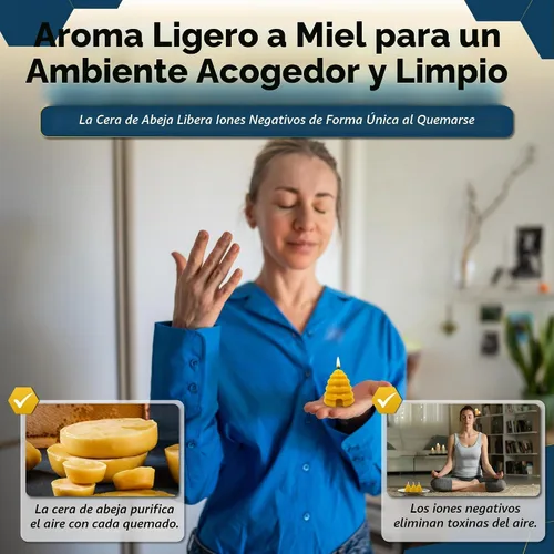Vista 4 de Alternative Imagination Beehive - Velas votivas – Paquete de 4 velas de cera de abeja pura vertidas a mano con mechas de algodón – Sin perfume,