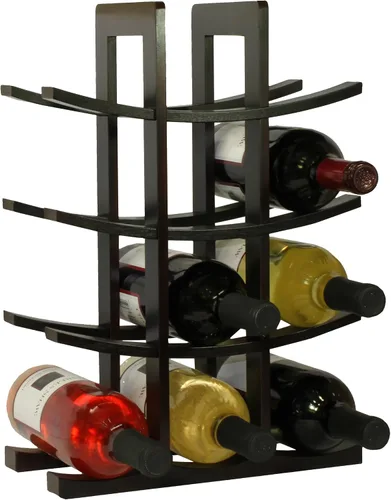 Vista 2 de Oceanstar WR1132 Estante de vino de bambú para 12 botellas, color espresso oscuro
