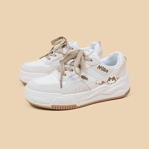 Vista 5 de Bobo's House Zapatos para mujer Kawaii Miao Miao Kitty Zapatillas de deporte de moda Zapatos para caminar Mujeres Kawaii Accesorios Zapato blanco
