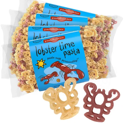 Vista 74 de Pastabilities Pasta con forma divertida para niños, pasta Let's Go Crabin', tema de animales de cangrejo, estrellas de mar y sol, pasta de trigo