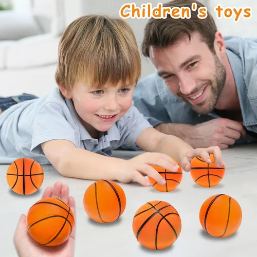 Vista 6 de 30 pelotas de baloncesto grandes de 2.5 pulgadas, pelota deportiva antiestrés Mini Foam Balls Anxiety Stress Relief for Basketball Party Favor