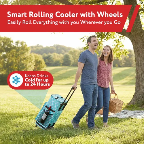Vista 9 de dbest products - Nevera tipo carrito inteligente ultra compacta extendida, con aislamiento, con plataforma trasera, plegable, para barbacoa, playa