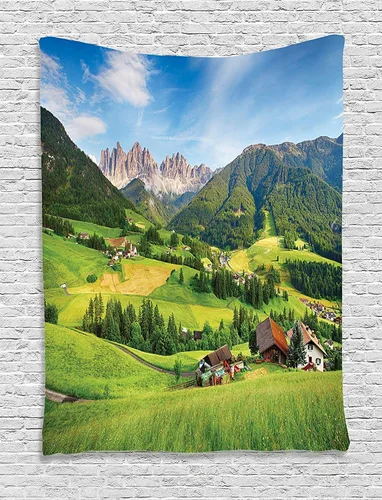 Vista 113 de Ambesonne Tapiz de hongos, atmósfera psicodélica, escena astral estrellada con motivos orientales trippy, decoración de tela para colgar en la pared