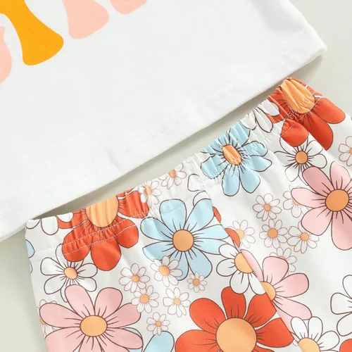 Vista 42 de Eadrioss Ropa para bebé niña pequeña, traje de campana de manga corta, camisa de flores para niños, pantalones florales acampanados, ropa de verano