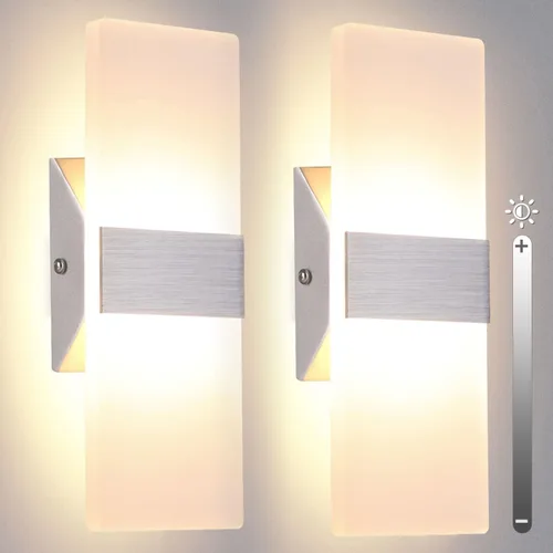 Vista 11 de TRLIFE Apliques de pared regulables, juego de 2 apliques de pared modernos con cableado integrado, luces montadas en la pared de 12W, 6000K, LED
