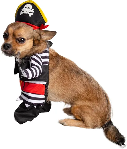 Vista 4 de Disfraz de pirata perro - Edición limitada, M, Negro, rojo, blanco